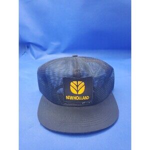 Vtg New Holland  Adjustable Mesh Snapback Black Patch Hat K Product New Made USA